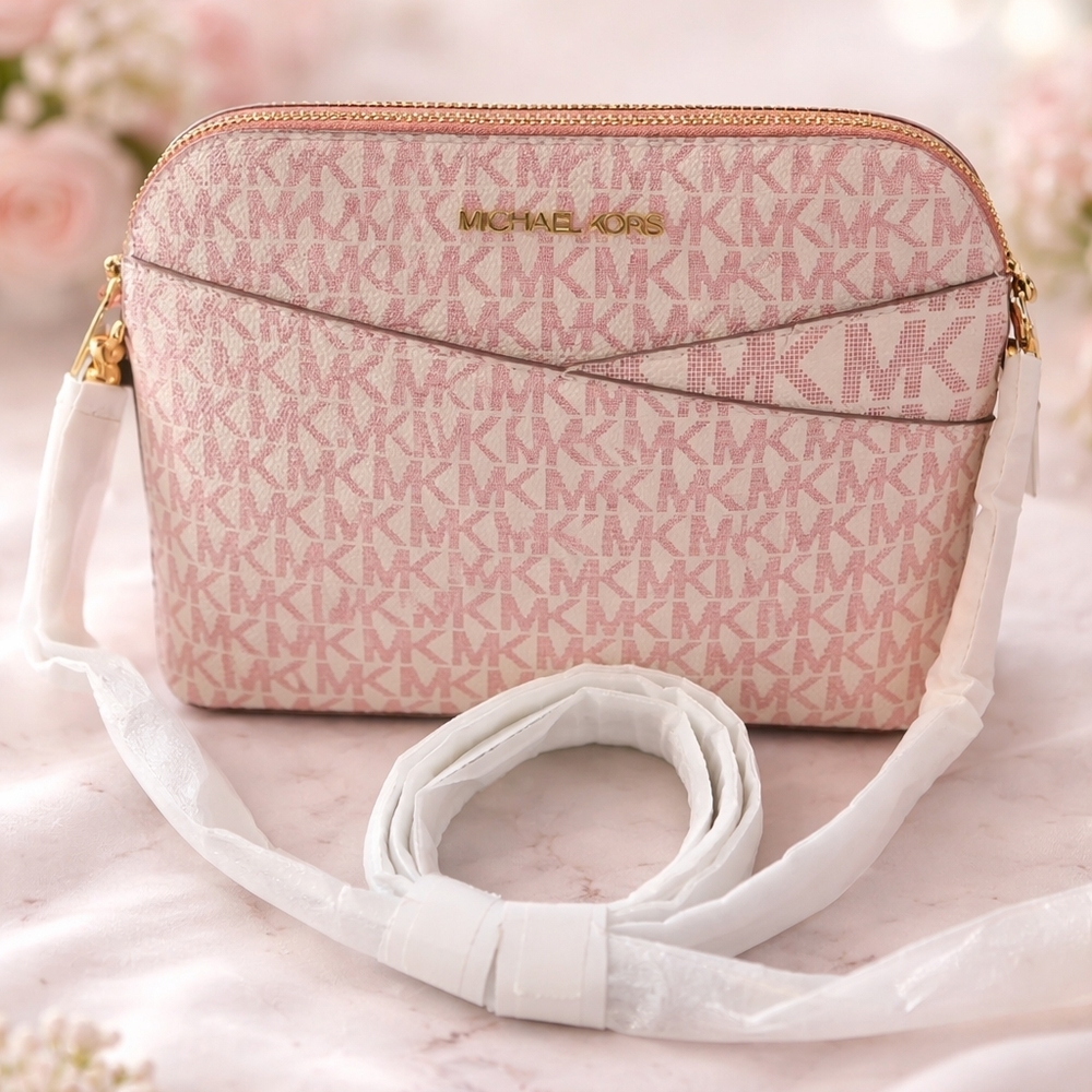 New Michael Kors Pink and Gold Crossbody Bag